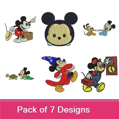 Mickey Mouse Embroidery Bundle – Classic Characters (7 Designs)