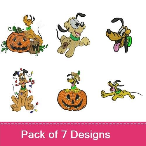Pluto Embroidery Bundle – Fun & Festive Designs (7 Designs)