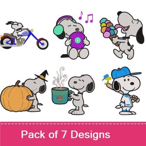 Snoopy Embroidery Bundle – Fun Designs for Every Occasion (7 Designs)
