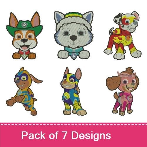 Paw Patrol Character Embroidery Bundle – Fun Designs (7 Designs)