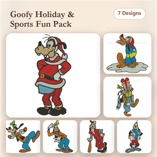 Goofy & Pluto Embroidery Bundle – Holiday Fun (7 Designs) Goofy & Pluto Embroidery Bundle – Holiday Fun (7 Designs)