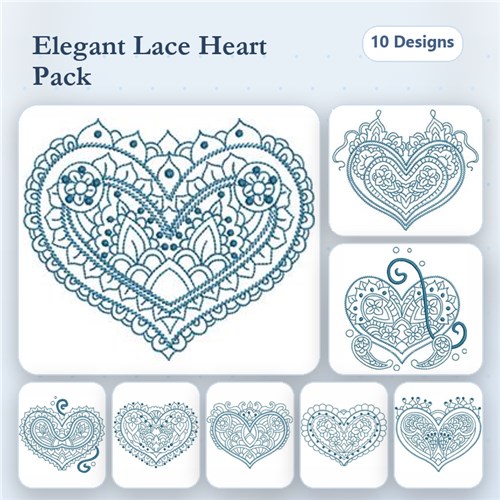 Bluework Hearts