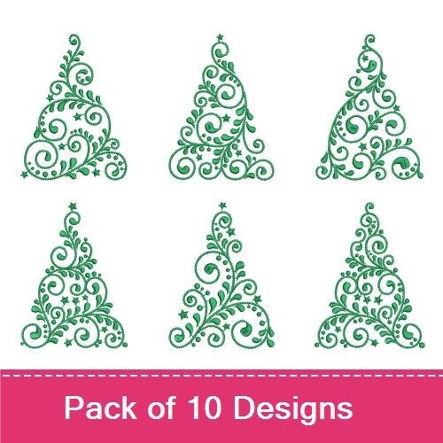 Swirled Christmas Trees