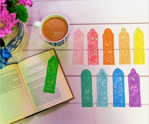 FSL Floral Bookmark Embroidery Designs Bundle – Purple, Pink, Blue, Red & More (10 Designs)