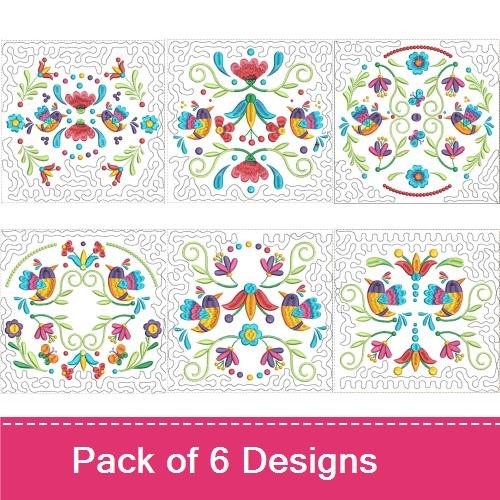 Hummingbird Folk Art Quilt Blocks Pack