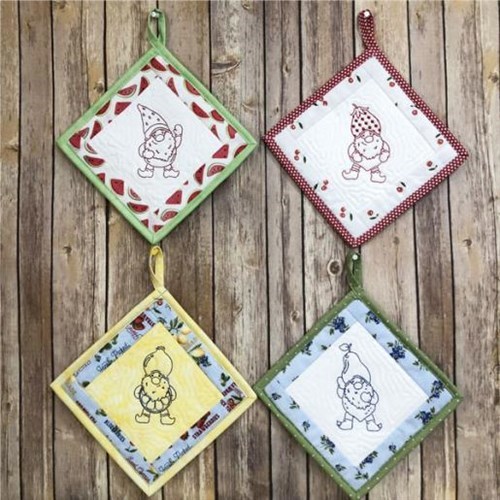ITH Fruit Gnomes Potholders
