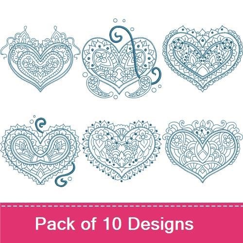 Bluework Hearts