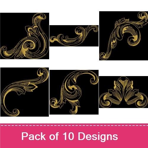 Metallic Baroque Swirls