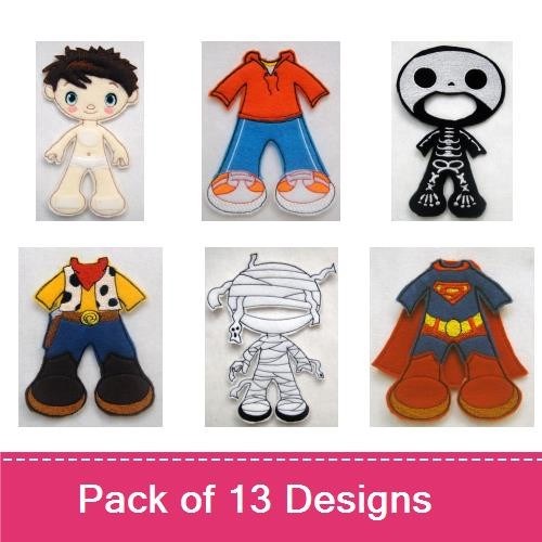 Boy Felt Paperdoll & Costumes