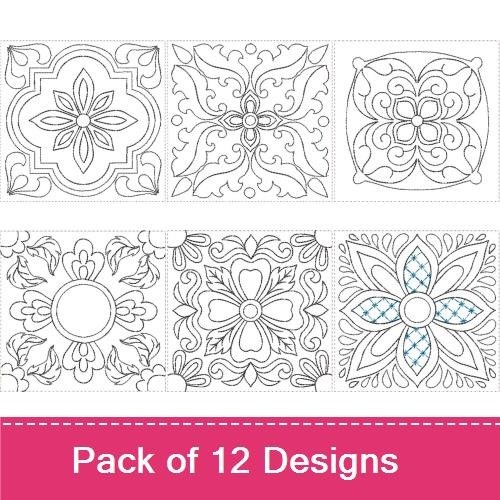 Painted Tiles Quilt Blocks