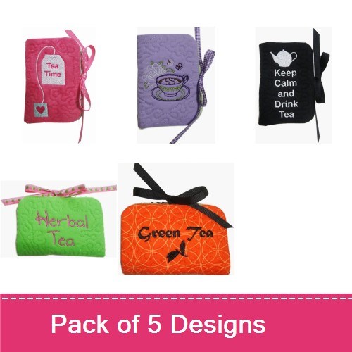 Tea Bag Holder Embroidery Bundle – Quilted Designs