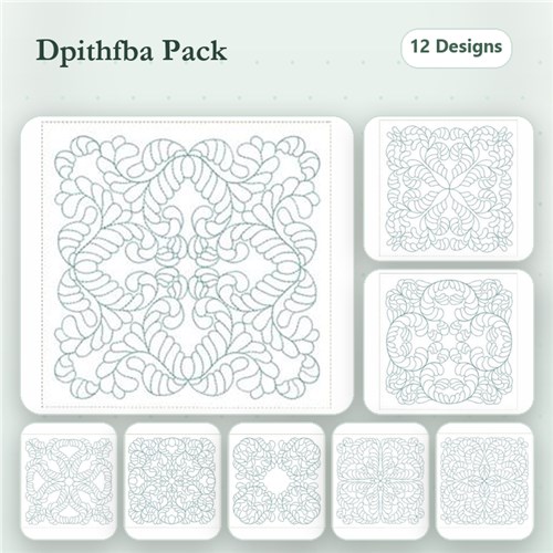 ITH Feather Quilt Blocks 4.9"