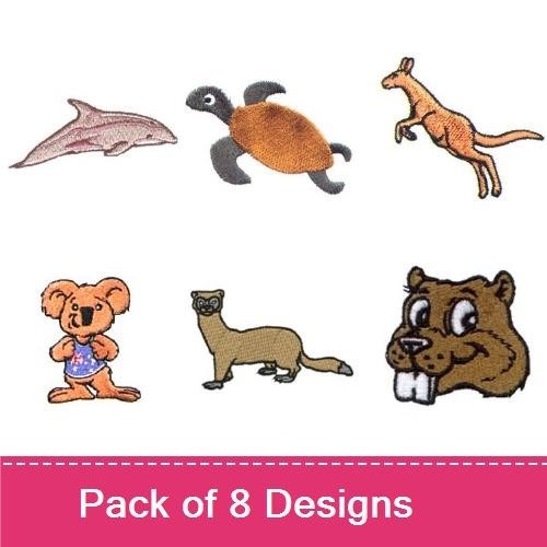 Wildlife Animals Embroidery Bundle – Deer Head, Dolphin, Turtle, & More (8 Designs)