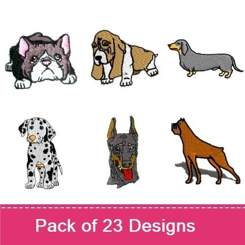 Dog Breed Embroidery Bundle – French Bulldog, Beagle & More (6 Designs)