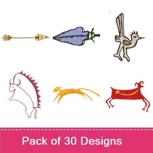 Arrow, Sword & Bird Embroidery Bundle – Unique Designs (30 Designs)