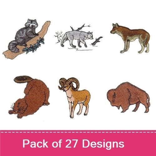 Raccoon, Wolf & Coyote Embroidery Bundle – Wildlife Designs (27 Designs)