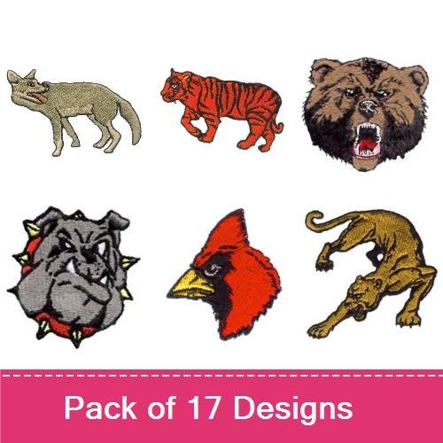 Wolf, Tiger & Bear Embroidery Bundle – Animal Designs (17 Designs)