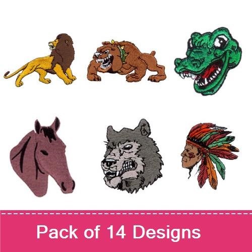Lion, Bear & Crocodile Embroidery Bundle – Animal Designs (14 Designs)