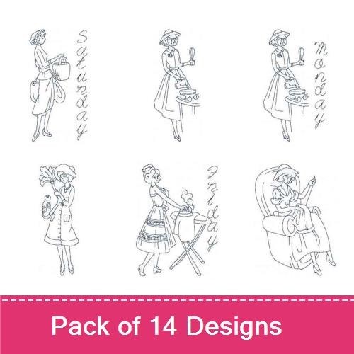 50s Ladies Redwork