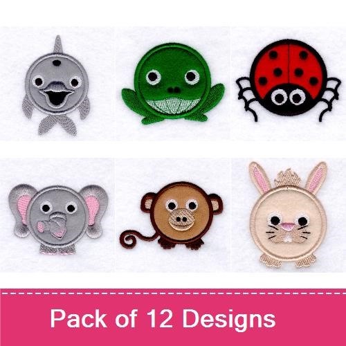 Animal Embroidery Bundle – Cute Sea Creatures & Insects (12 Designs)