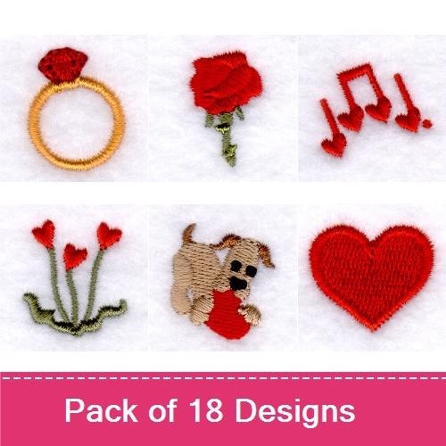 Engagement Ring & Puppy Embroidery Bundle – Romantic Designs (18 Designs)