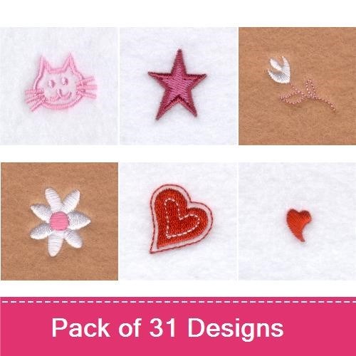 Hearts with Floral Accents Embroidery Bundle – Heart with Flowers, Heart with Ribbon, Floral Heart Accent & More (31 Designs)