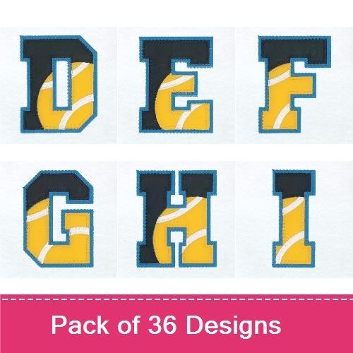 Applique Varsity Numbers & Letters Embroidery Bundle – Number 1, Number 2, Number 3 & More (36 Designs)