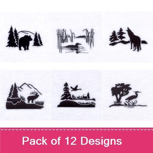 Wildlife Embroidery Bundle – Nature Scenes (12 Designs)