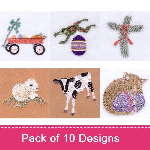 Easter & Christmas Embroidery Bundle – Fun Designs (10 Designs)