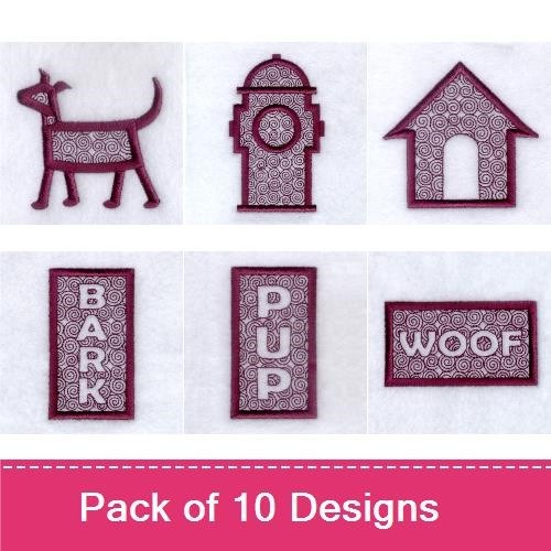 Dog Themed Embroidery Bundle – Cute Designs (10 Designs)