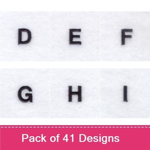 Classic Black Alphabet Embroidery Bundle – Letter A, Letter B, Letter C & More (41 Designs)