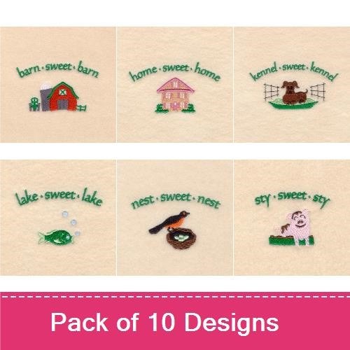 Home Sweet Home Embroidery Bundle – Farm & Nature Themes (10 Designs)