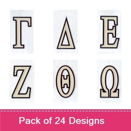 Applique Varsity Alphabet Letters Embroidery Bundle – Letter A, Letter B, Letter Г & More (24 Designs)