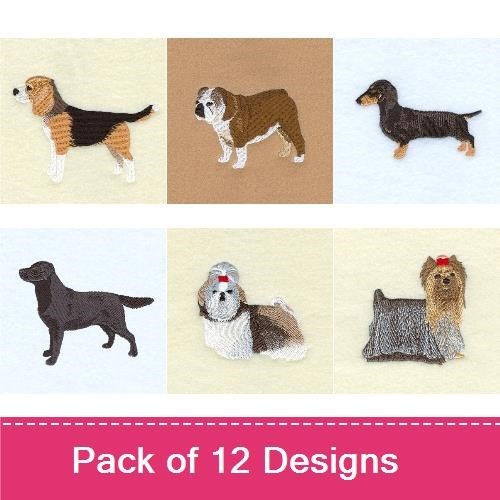 Dog Breed Machine Embroidery Bundle – Dachshund, Beagle, Chihuahua, German Shepherd, Labrador Retriever & More