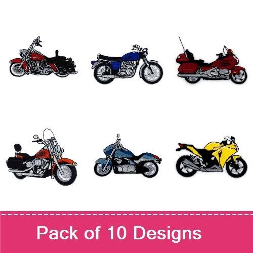 Motorcycle Embroidery Designs Bundle – Touring, Sport, Cruiser, & More (10 Designs)