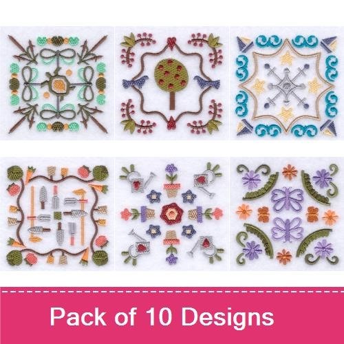 Summer Folk Art Squares