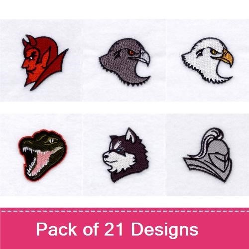 Devil, Eagle, T-Rex & Wolf Embroidery Bundle – Fierce Designs (21 Designs)