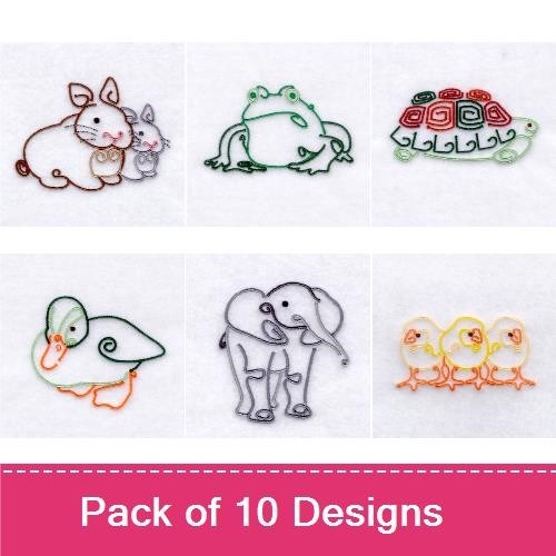 Animal Embroidery Bundle – Cute Designs (10 Designs)
