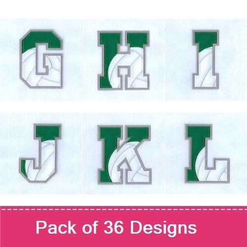 Volleyball Applique Alphabet