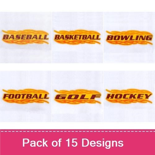 Flaming Sports Applique Design Pack