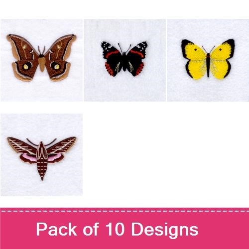 Colorful Butterfly Embroidery Bundle – Monarch, Yellow, Pink & More (10 Designs)