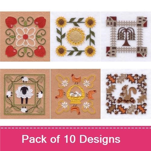 Fall Folk Art Squares