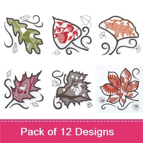 Fall Leaf Toile Scenes