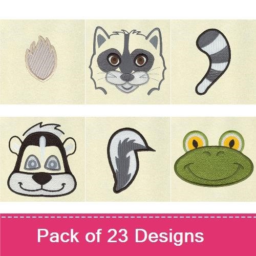 Raccoon & Skunk Embroidery Bundle – Fun Animal Designs (23 Designs)