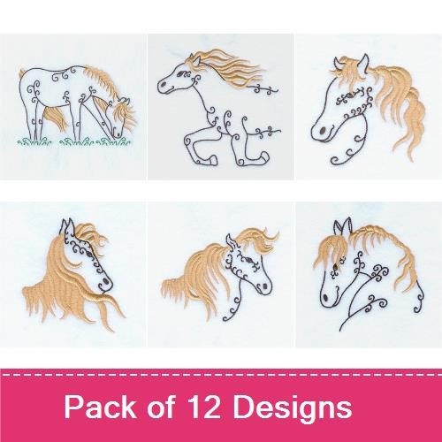 Swirly Horses