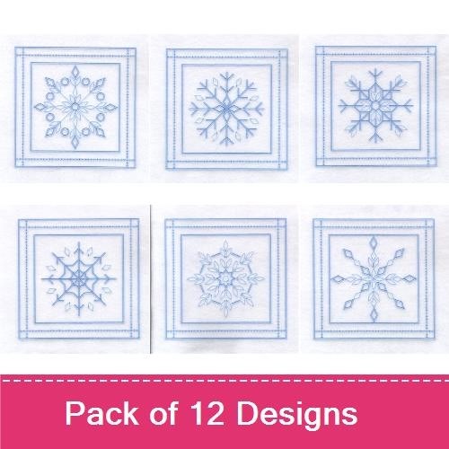 Snowflake Quilt Squares 6"