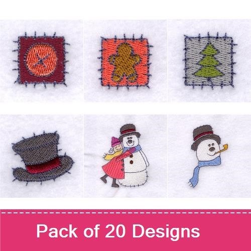 Frosty the Snowman Christmas Embroidery Designs Bundle – Frosty with Girl, Snowflake, Christmas Tree & More (20 Designs)