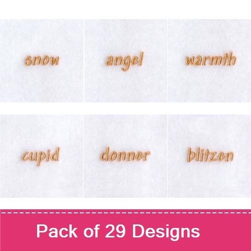 Holiday Sentiments Embroidery Designs Bundle – Joy, Peace, Hope, Noel & More (29 Designs)