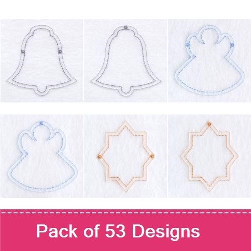 Redwork Christmas Embroidery Designs Bundle – Christmas Tree, Stocking, Star, Snowman & More (53 Designs)