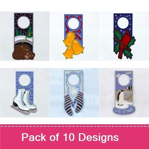 Winter Door Hangers Applique Design Pack